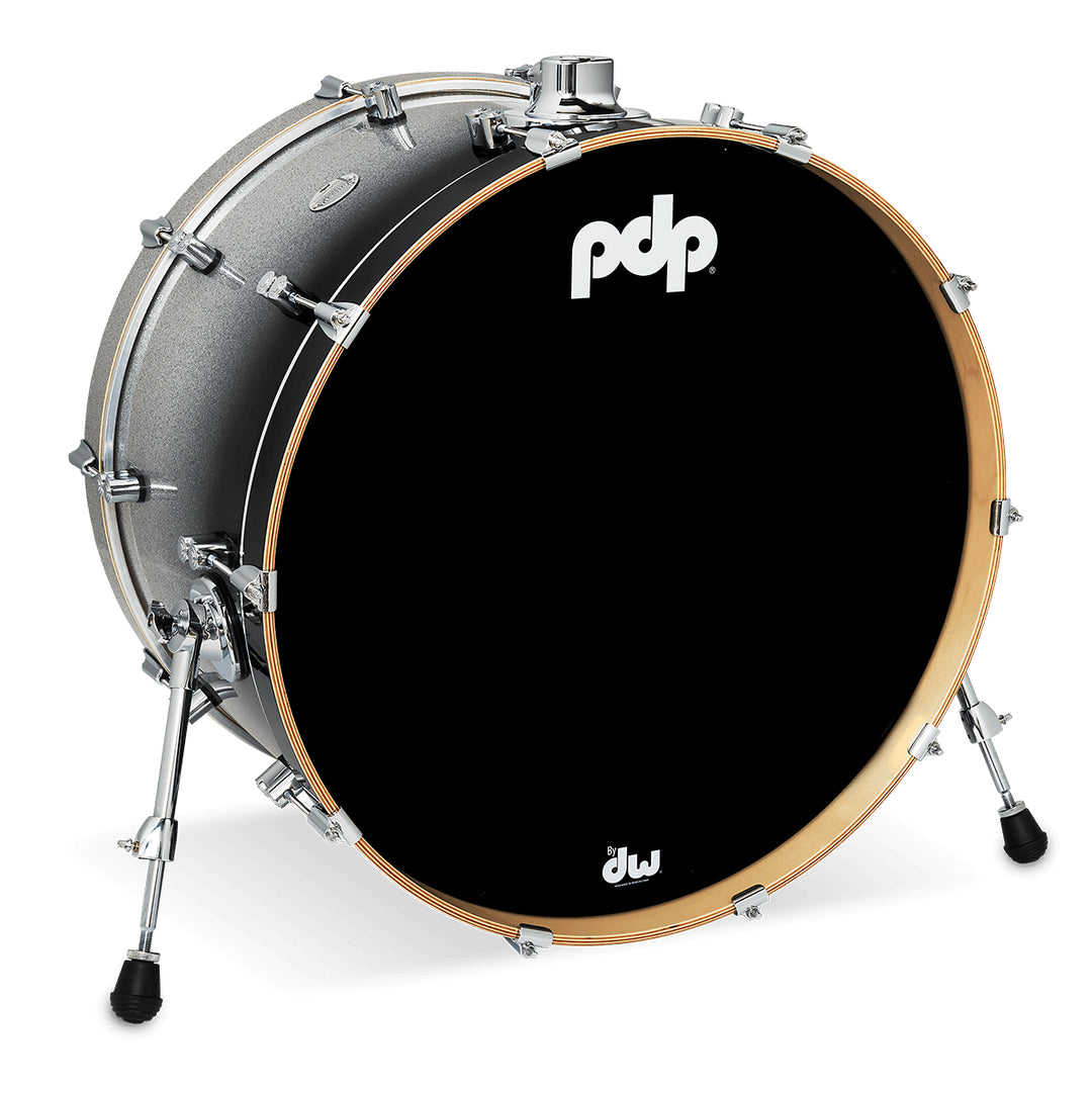 PDP Concept Maple Lacquer 14x24 Bass Drum w/ BDM Bracket (No Tom Holder) - Silver to Black Fade