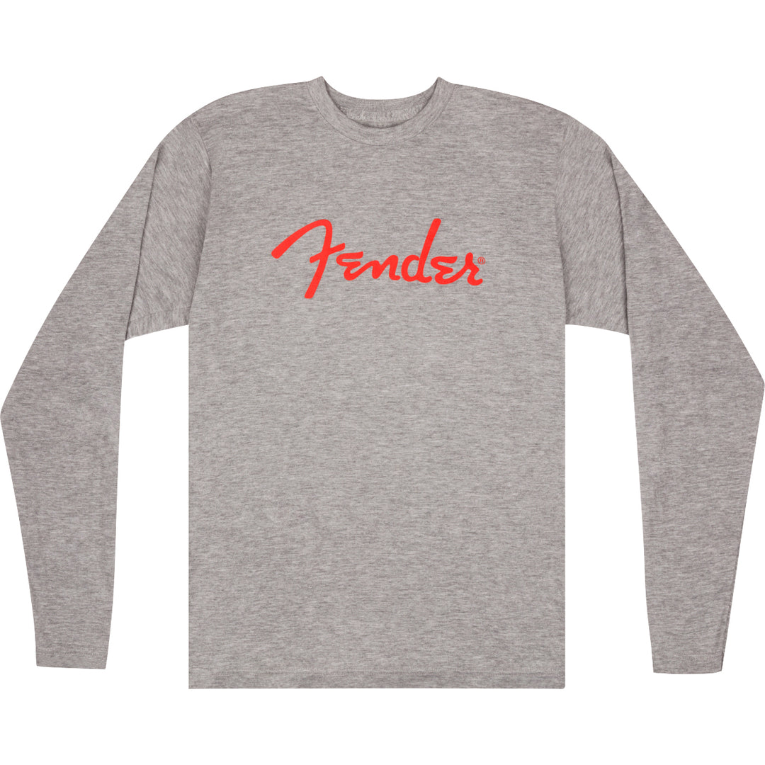 Fender Spaghetti Logo Long Sleeve T-Shirt (Heather Gray)
