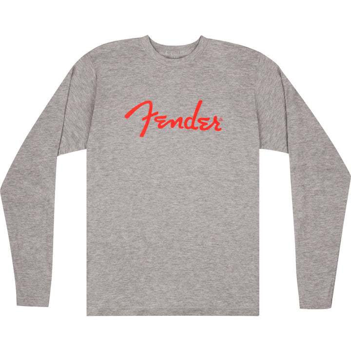 Fender Spaghetti Logo Long Sleeve T-Shirt (Heather Gray)