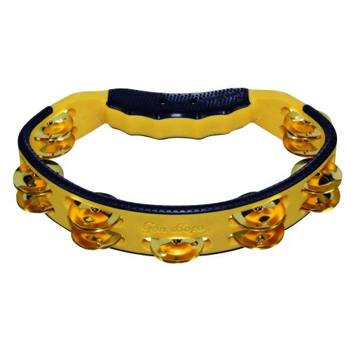 Gon Bops PTAMBR - Yellow Tambourine w/Brass Jingles