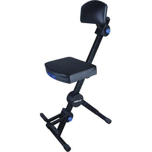 Quiklok Adjustable Musicians Stool with Back and Footrest (Black)