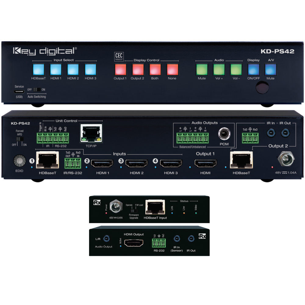 Key Digital KD-PS42 4-Input 4K 18G Presentation Switcher