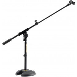 Hercules Stands MS120B Low-Profile H-Shaped Base Microphone Stand w/ Tele-Boom & EZ Mic Clip