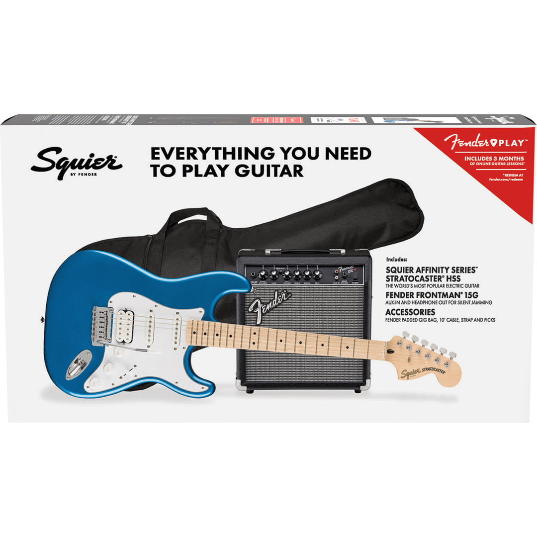 Squier Affinity Series Stratocaster HSS Guitar Player Pack - Lake Placid Blue
