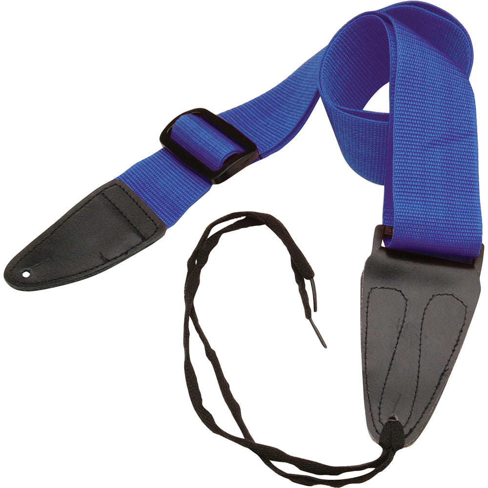 On-Stage GSA10 Guitar Strap with Leather Ends - Blue