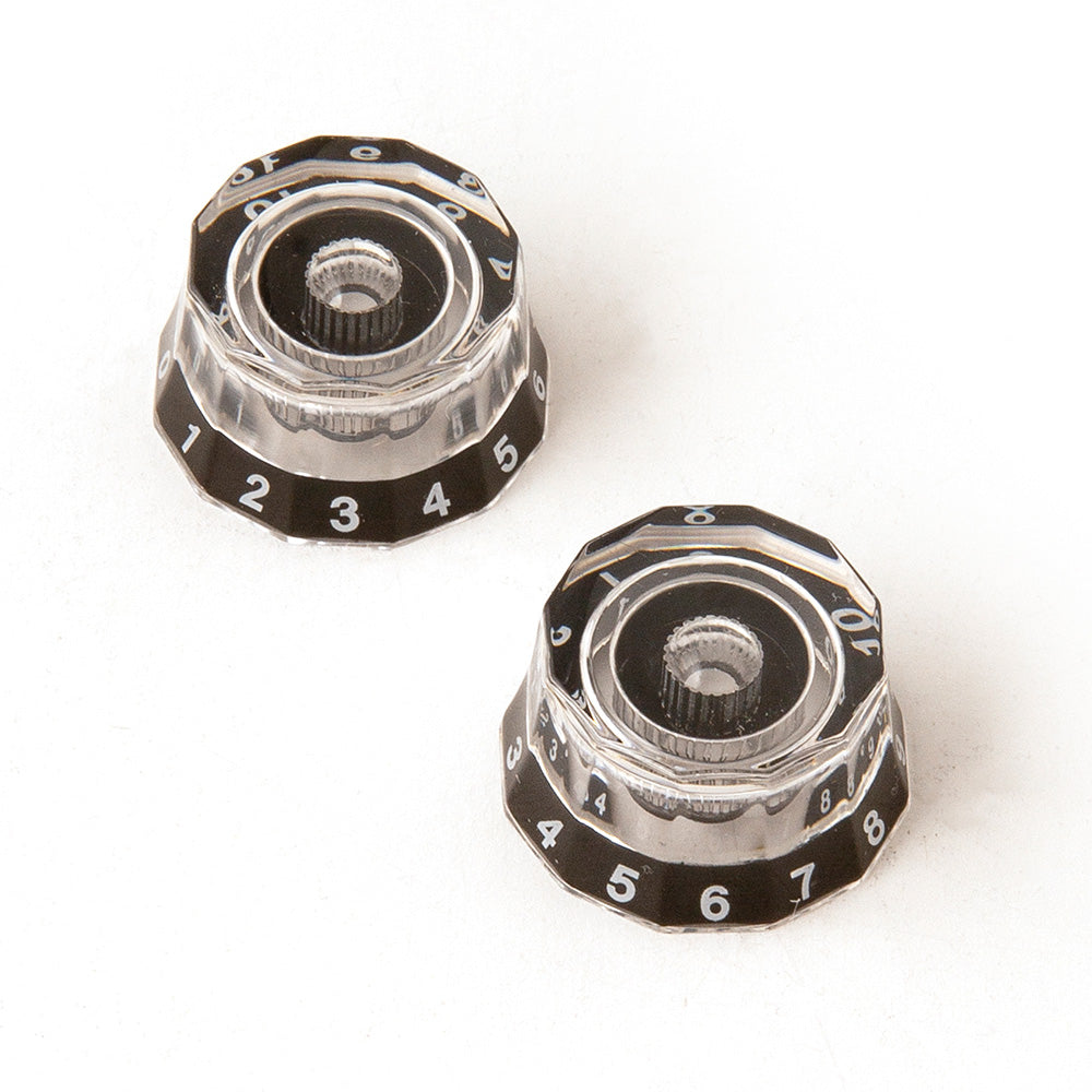PRS Knobs (2-Pack) - Lampshade, Clear with Black #'s