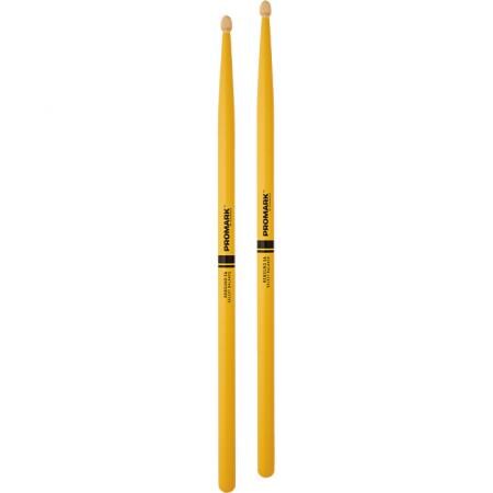 Promark RBH565AW-YELLOW-Promark 5A Rebound Acorn Tip Yellow Drumsticks