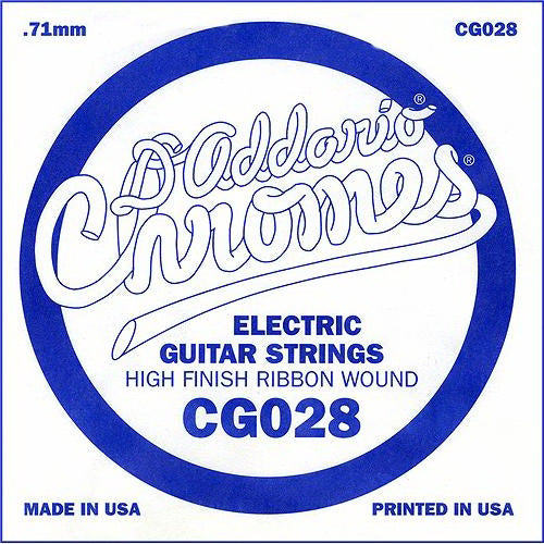 D'Addario CG028 - SINGLE CHROMES FLAT WND 028