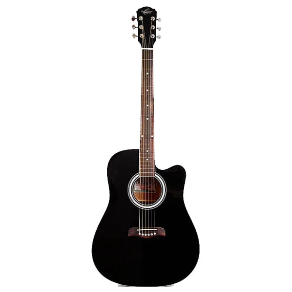Oscar Schmidt OD45CBPAK-W Acoustic Guitar Dreadnought Pack w/bag Black