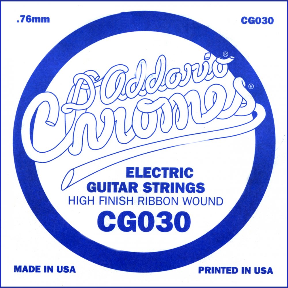 D'Addario CG030 - SINGLE CHROMES FLAT WND 030