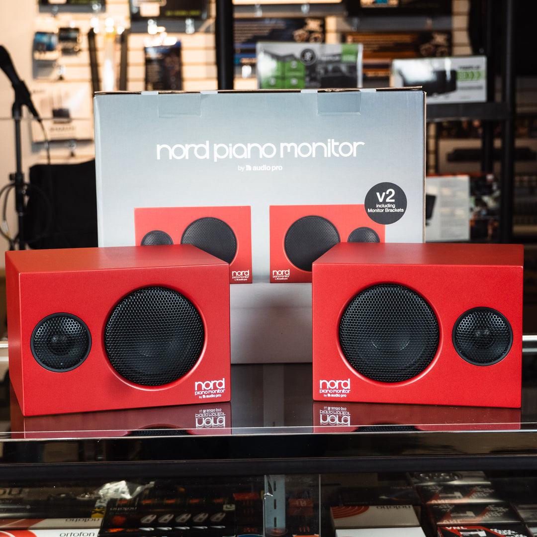 Nord Piano Monitors w/ Mounting Brackets (Pair) - Red (Open Box)
