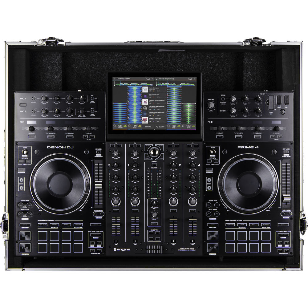 Odyssey FRPRIME4 Flight Ready Series Hard Case for Denon Prime 4 DJ Controller - Silver and Black