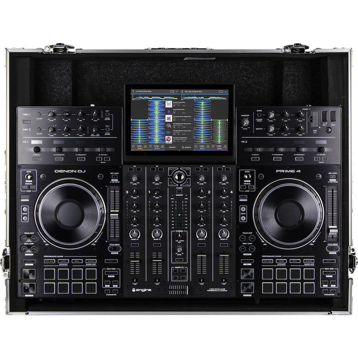 Odyssey FRPRIME4 Flight Ready Series Hard Case for Denon Prime 4 DJ Controller - Silver and Black