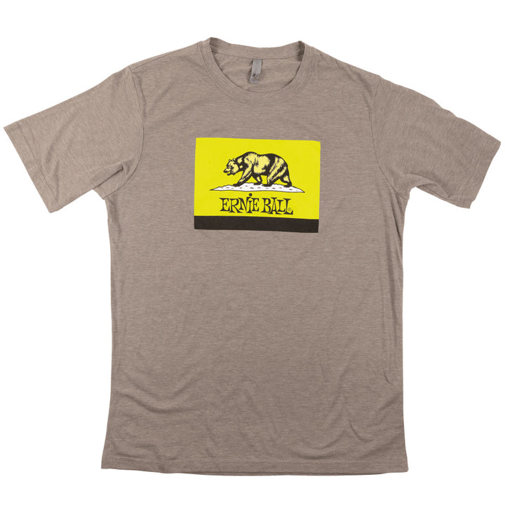 Ernie Ball CA Bear Green Flag Grey T-Shirt