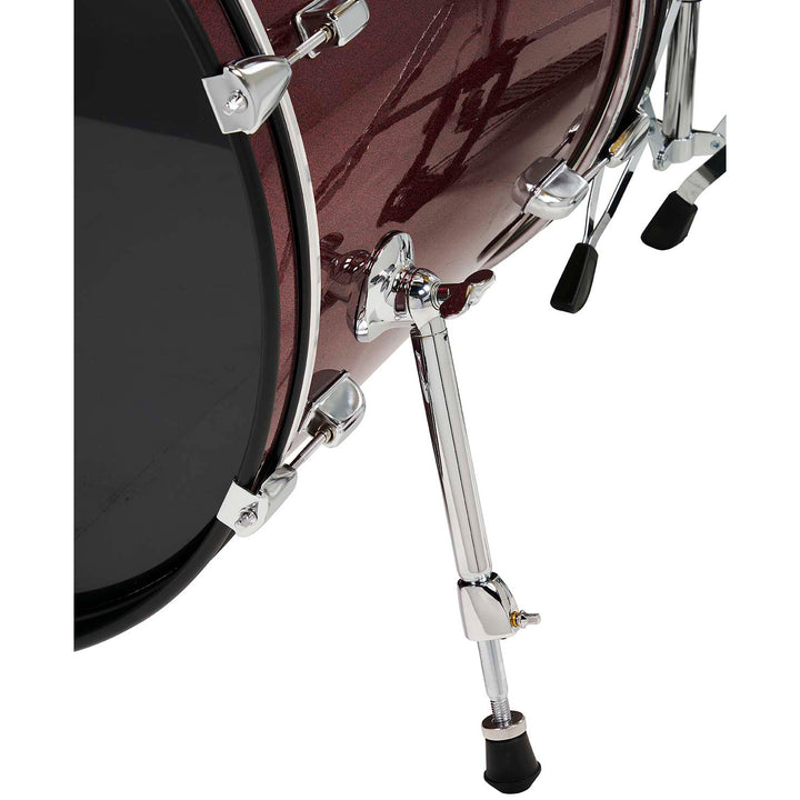 PDP Center Stage 5-Piece Complete Drum Kit w/ Hardware, Cymbals & Throne (7x10, 8x12, 14x16F, 16x22, 5x14 Snare) - Ruby Red Sparkle