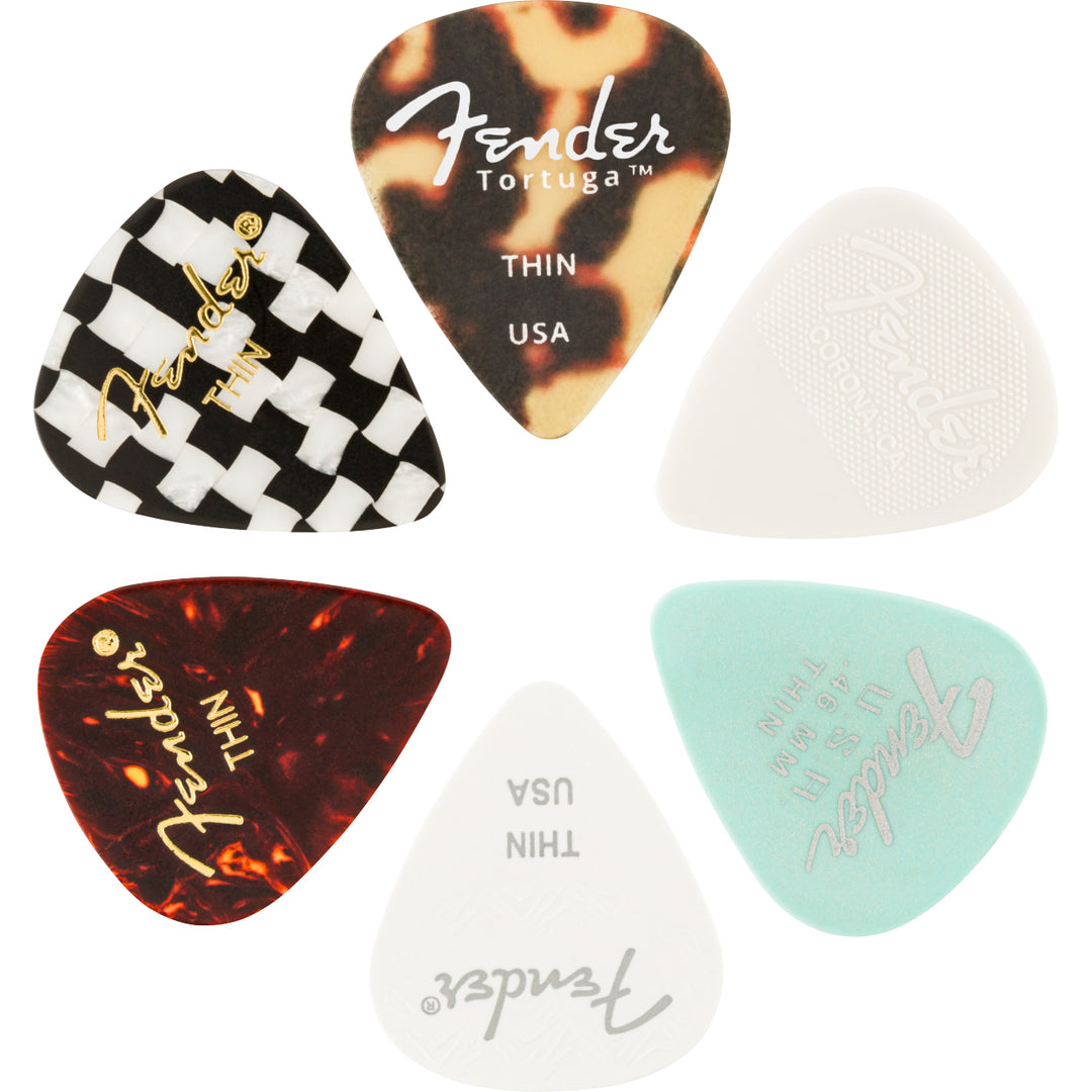 Fender Guitar Picks 351 Shape Material Medley (6-Pack) - Thin