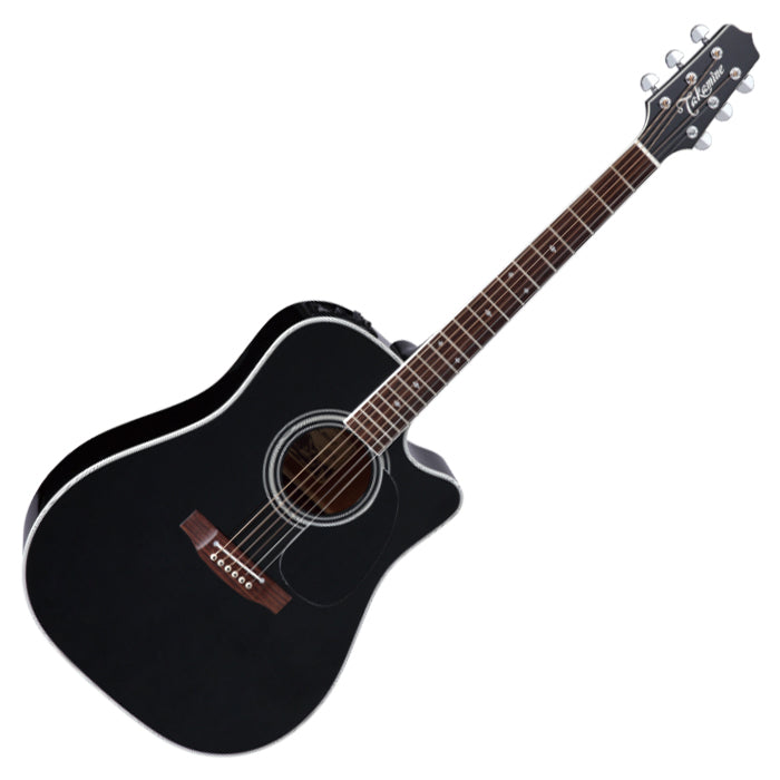 Takamine EF341SC Pro Series Dreadnought Acoustic Electric Guitar w/ Case - Black