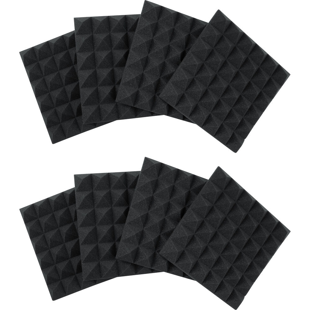 Gator Acoustic Pyramid Panel 12”x12” (8-Pack) - Charcoal