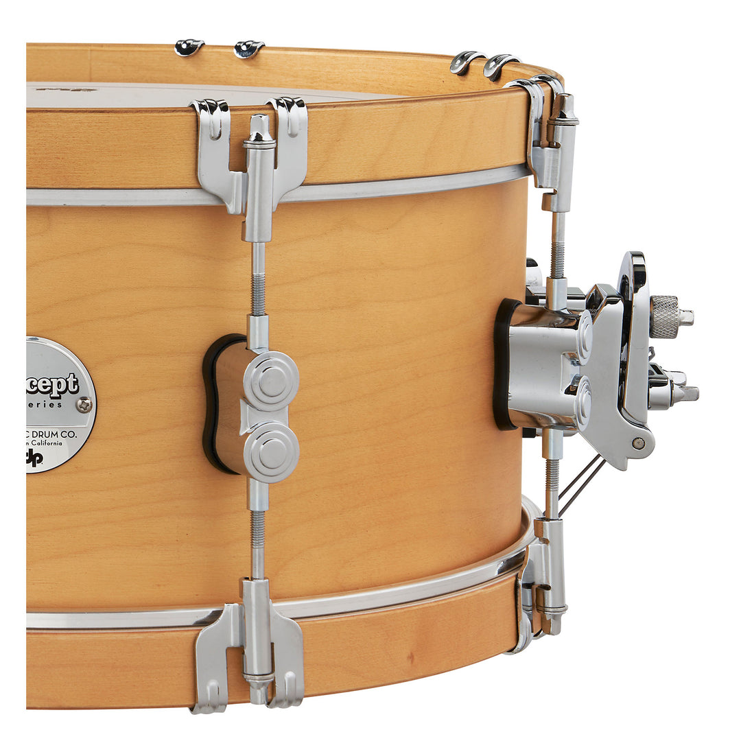 PDP Concept Maple Classic 6.5x14 Snare Drum - Natural Stain w/ Natural Stain Hoops