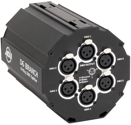 ADJ D6 Branch 4-Way DMX Splitter/Amp -3/5pin