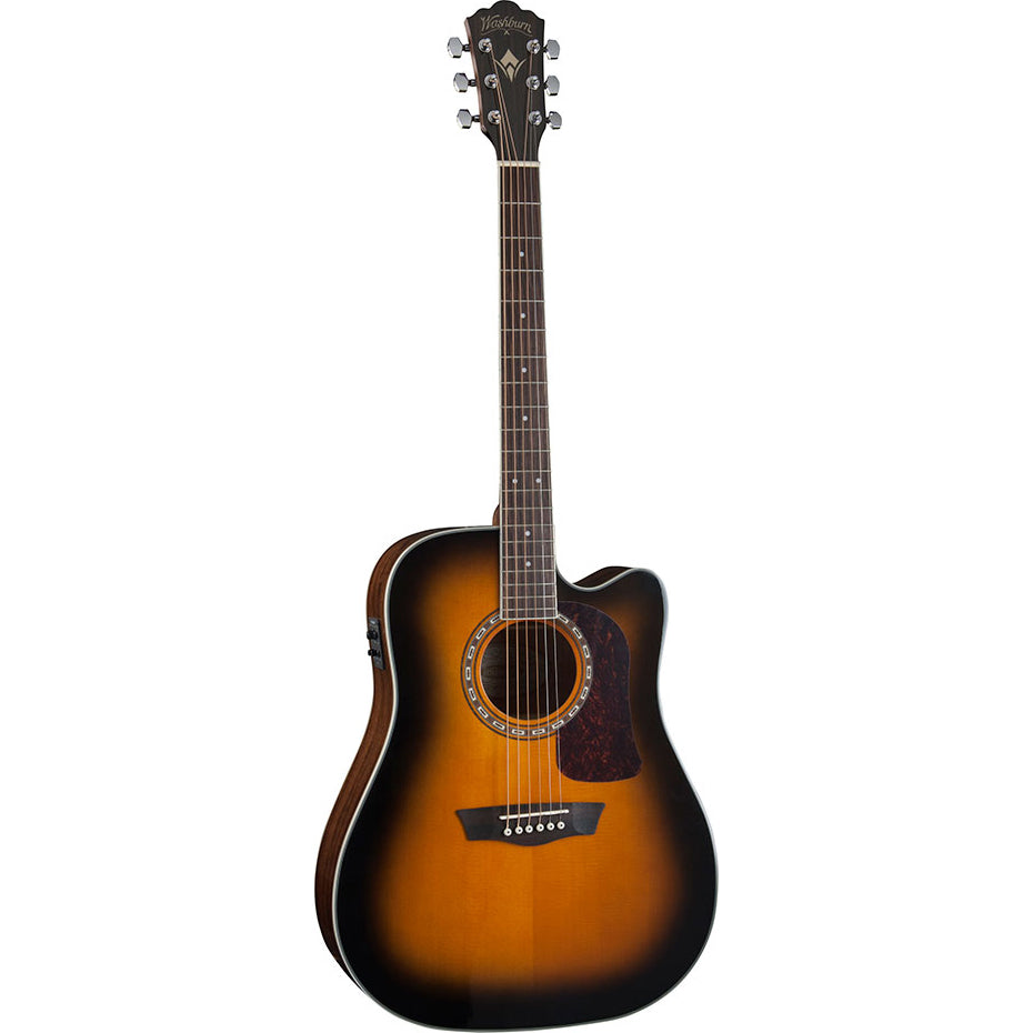 Washburn HD10SCETB-O Heritage Dreadnought w/Cutaway/Pickup,Tobacco Burst Solid Spruce Top, Mahogany Back & Sides
