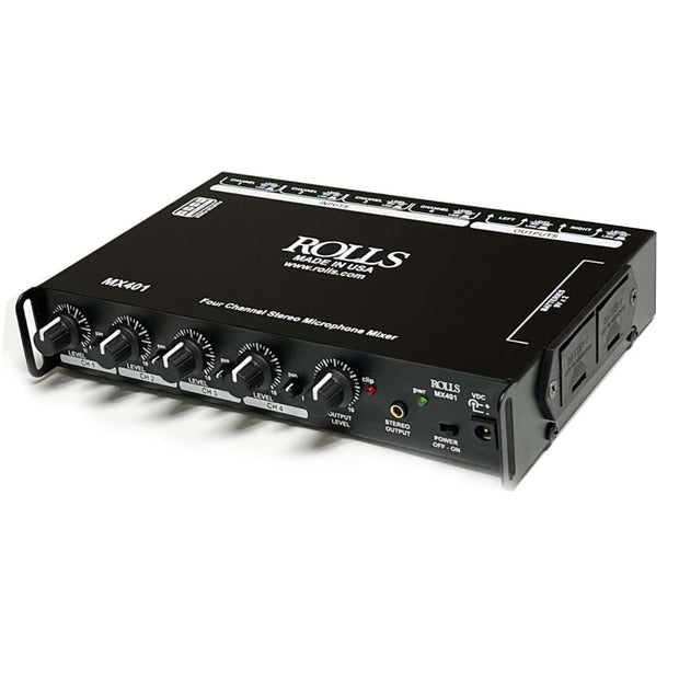Rolls MX401 Stereo Four Channel XLR Stereo Microphone or Line Mixer