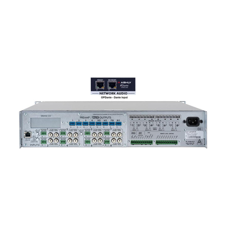 Ashly pema 8125.70d 8x 125W/70V Dante Network Power Amplifier/Constant Voltage with 8x8 Protea DSP