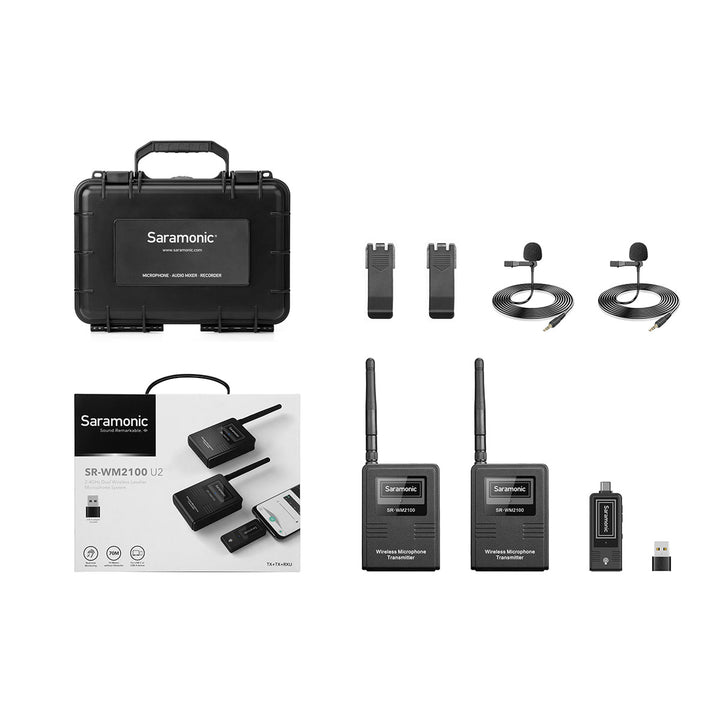 Saramonic SR-WM2100-U2 2.4GHz Wireless Microphone System (2 transmitters kit)