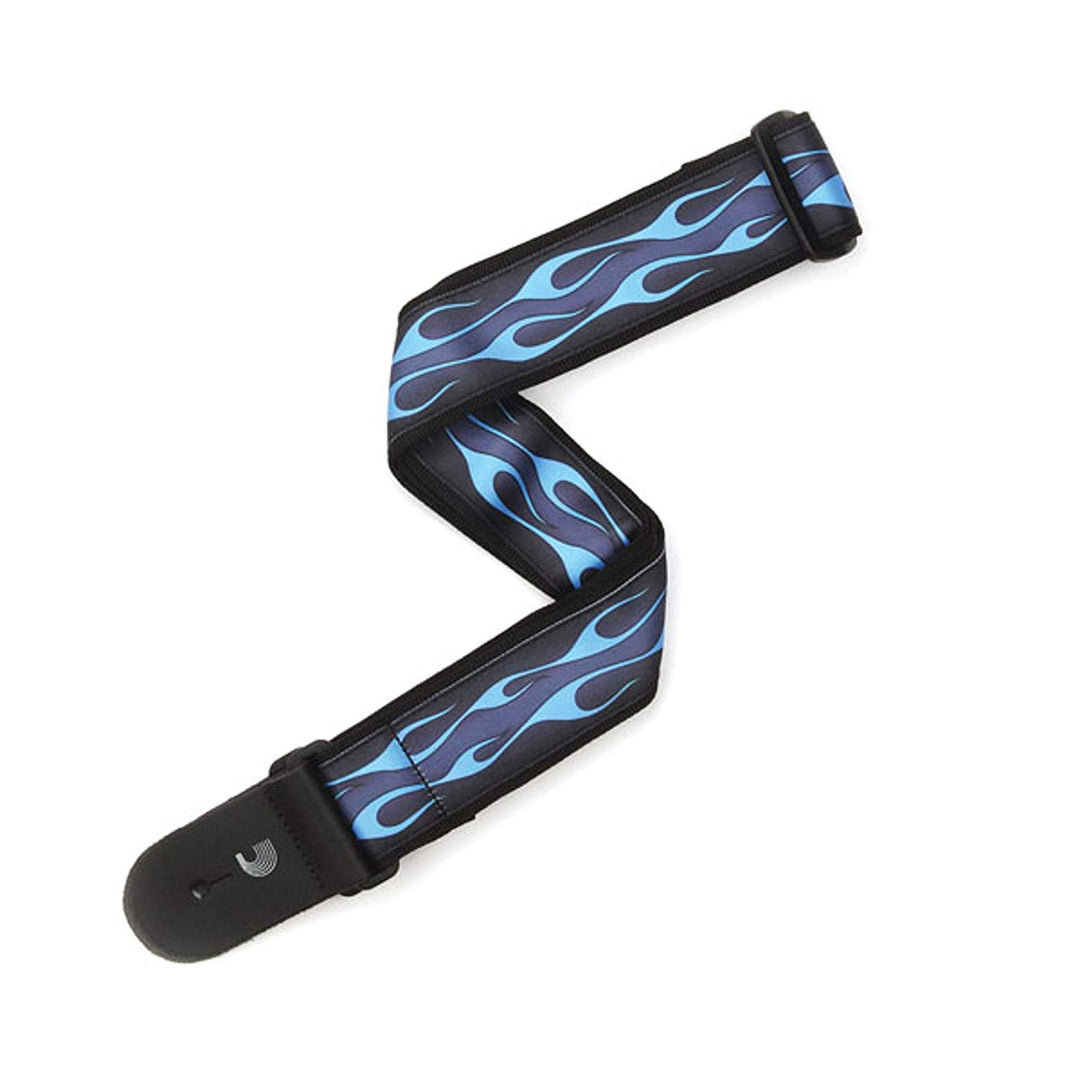 D'Addario 50F10 - 50 MM STRAP, HOTROD FLAME BLUE