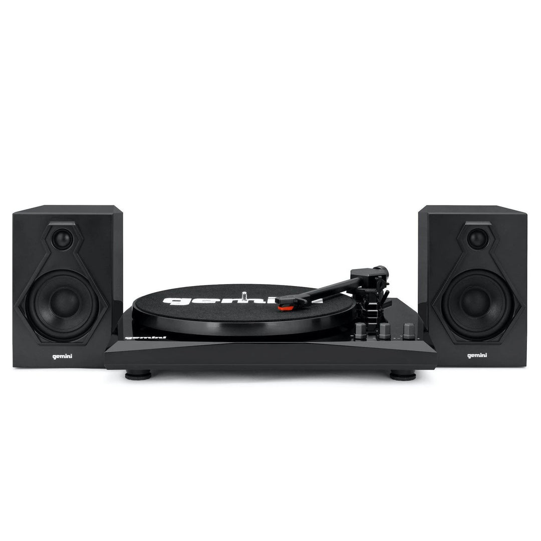 Gemini TT-900 Modern Bluetooth Turntable System with Stereo Speakers - Black / Black