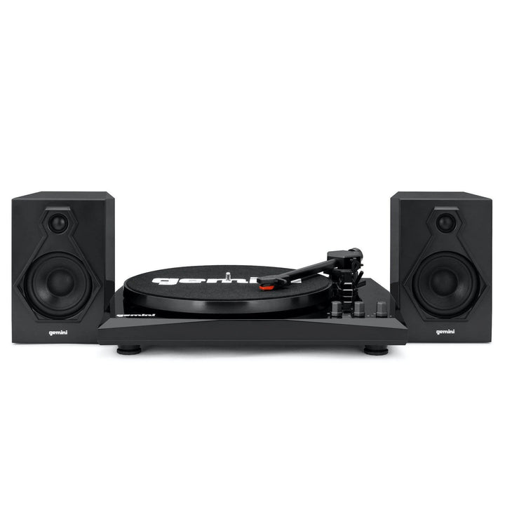 Gemini TT-900 Modern Bluetooth Turntable System with Stereo Speakers - Black / Black