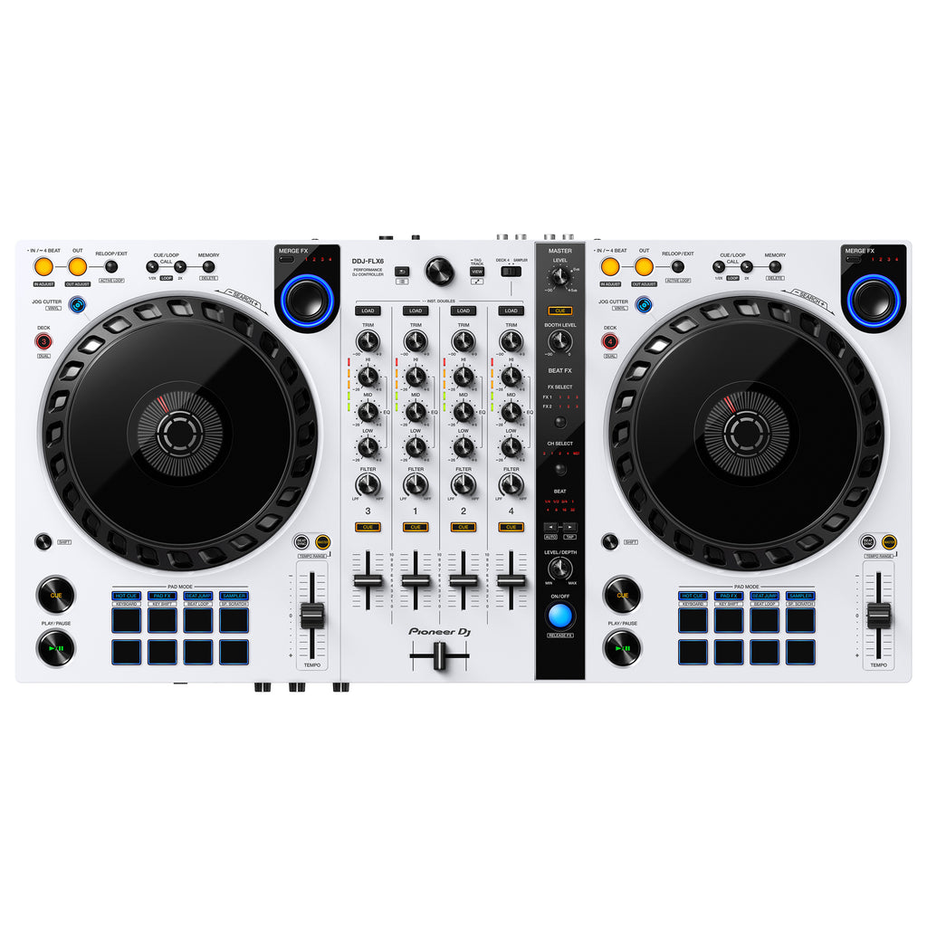 Pioneer DJ DDJ-FLX6 4-Channel DJ Controller for rekordbox and Serato DJ Pro  - White