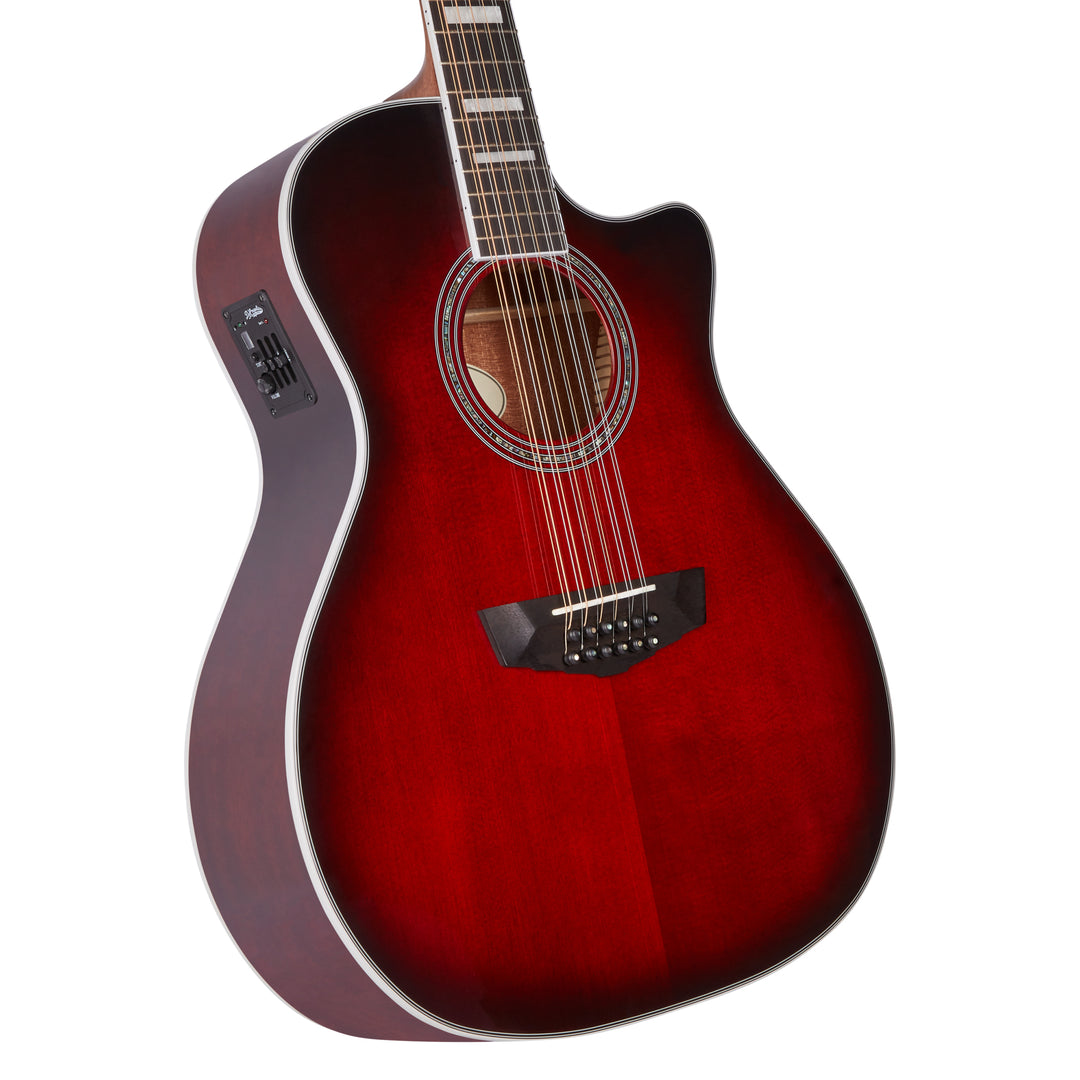 D'Angelico Premier Fulton 12-String Acoustic Guitar - Black Cherry Burst