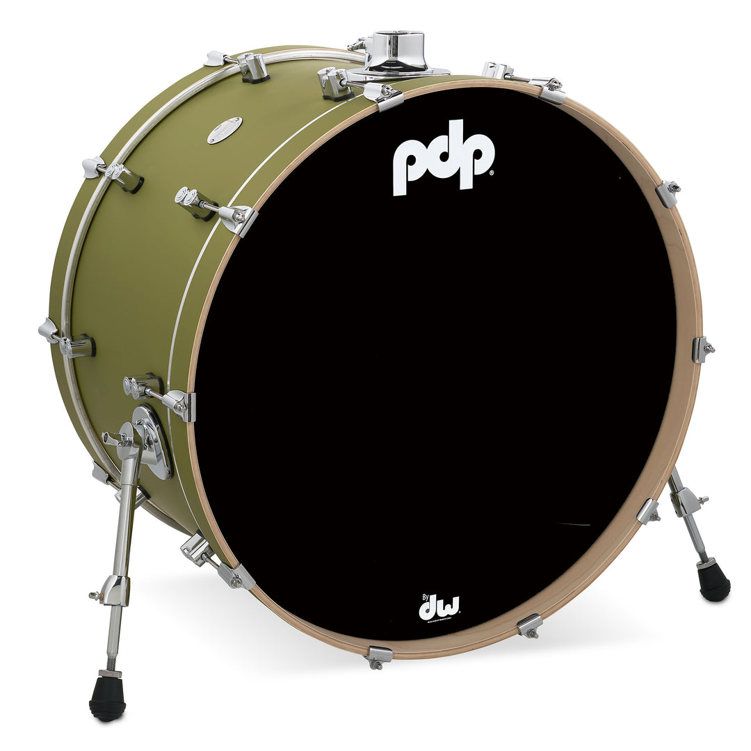 PDP Concept Maple Finish Ply 14x24 Bass Drum w/ BDM Bracket (No Tom Holder) - Satin Olive