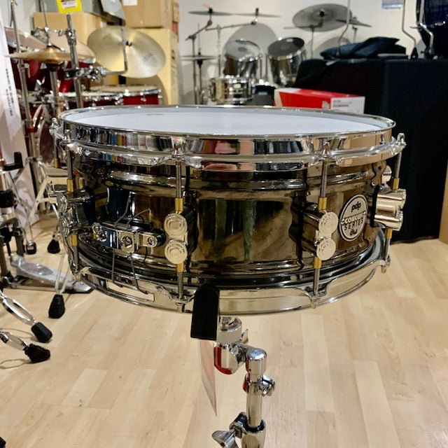 PDP Concept Metal 5.5x14 Snare Drum Dual-Beaded 1mm Rolled Black Nickel Over Steel w/ Chrome Hardware