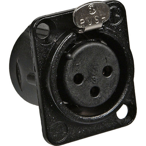 Neutrik NC3FD-L-B-1 - 3 Pin Black Chassis XLRF -D Size with Gold Contacts