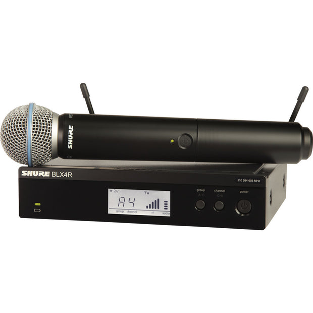 Shure BLX24 Handheld Vocal Wireless Microphone System Beta 58A Rackmount J11: 596 - 616 MHz