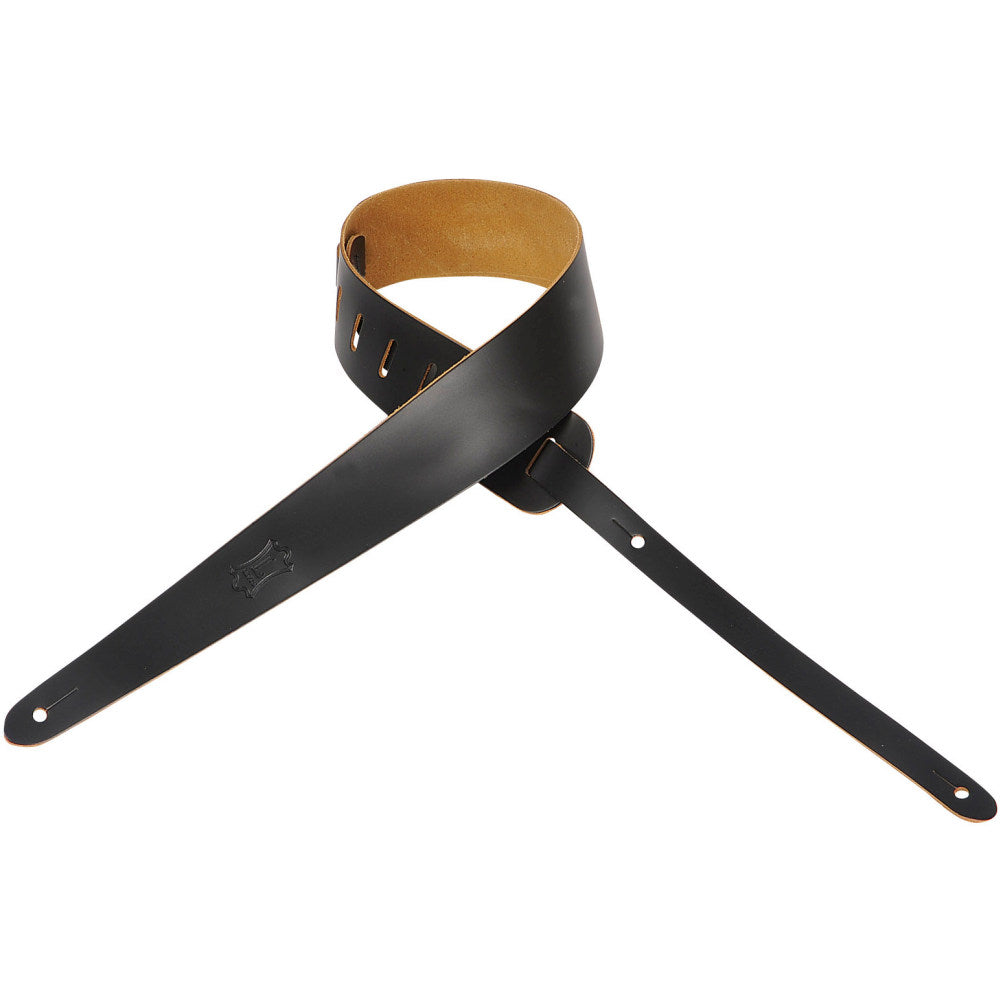 Levy's M60JR-BLK Chrome Tan Leather Guitar Straps
