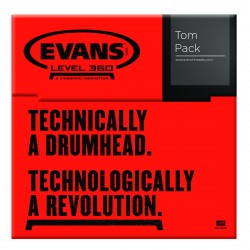 Evans ETP-HYDGL-F Hydraulic Glass Clear Tom Pack - Fusion - 10'', 12''. 14''