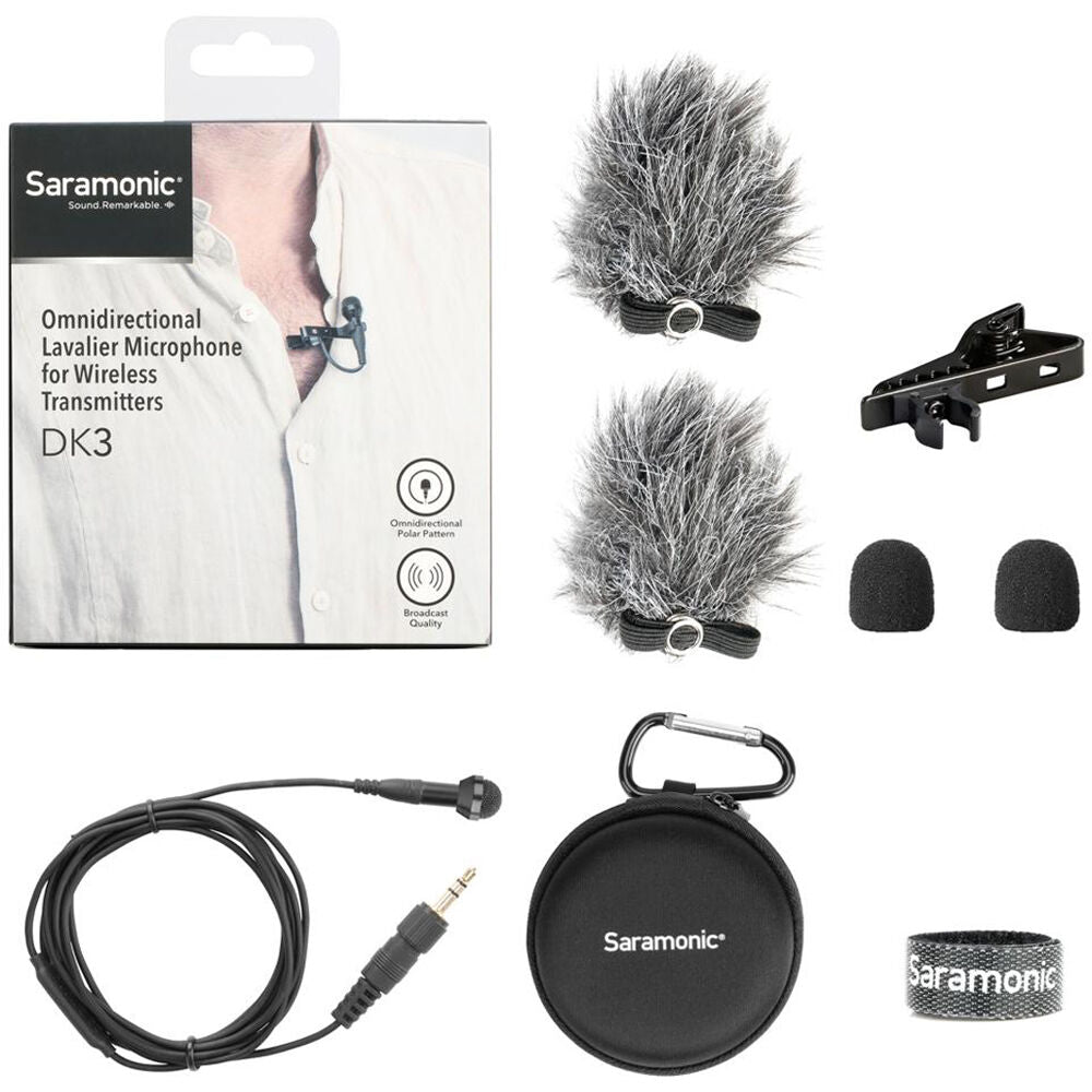 Saramonic DK3A Premium Omnidirectional Lavalier Microphone for Saramonic, Rode, Sennheiser, etc