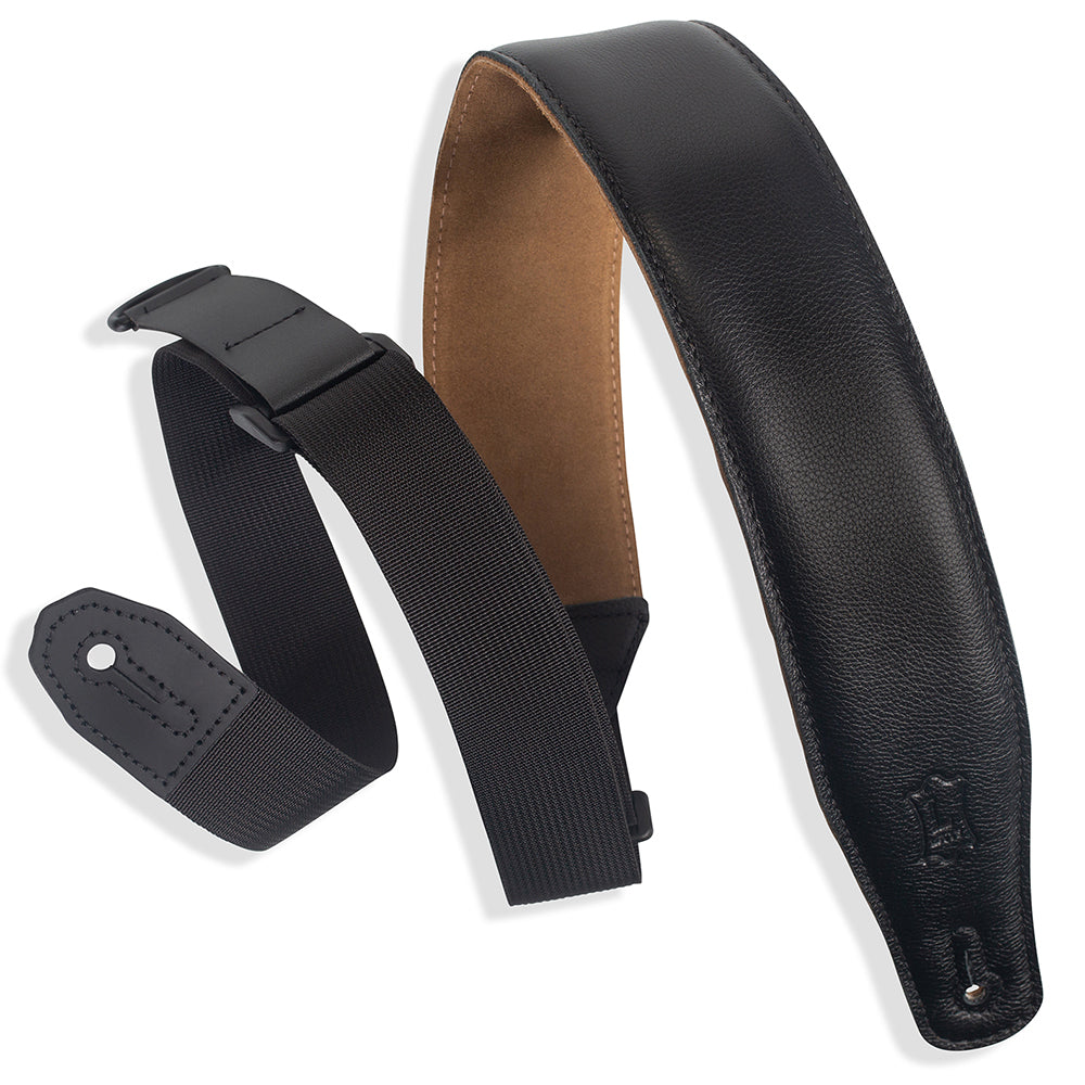 Levy’s MRHGS-BLK Right Height Garment Padded Guitar Strap - Black