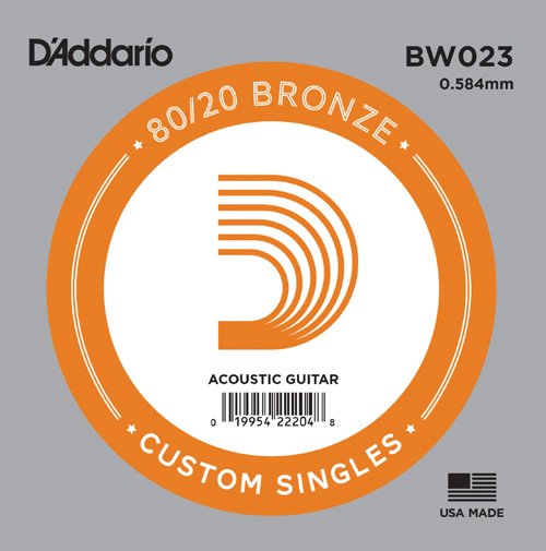D'Addario BW023 - SINGLE 80/20 BRONZE WND 023