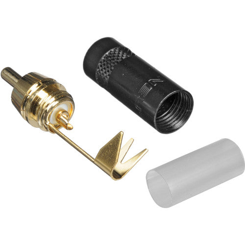 Neutrik NYS352BG - Black Plated RCA Plug with Gold Contacts