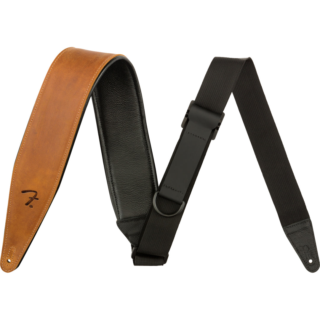 Fender Right Height 2 Leather Guitar Strap - Cognac