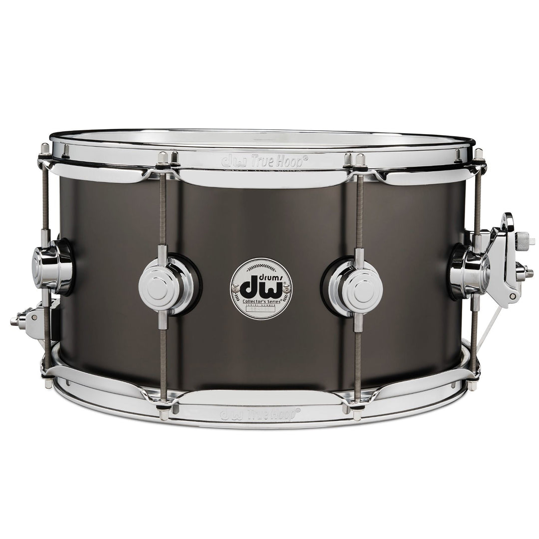 DW Collector's Series Metal Snare Drum Thin 1mm Black Satin Over Brass Smooth Finish - 7x13