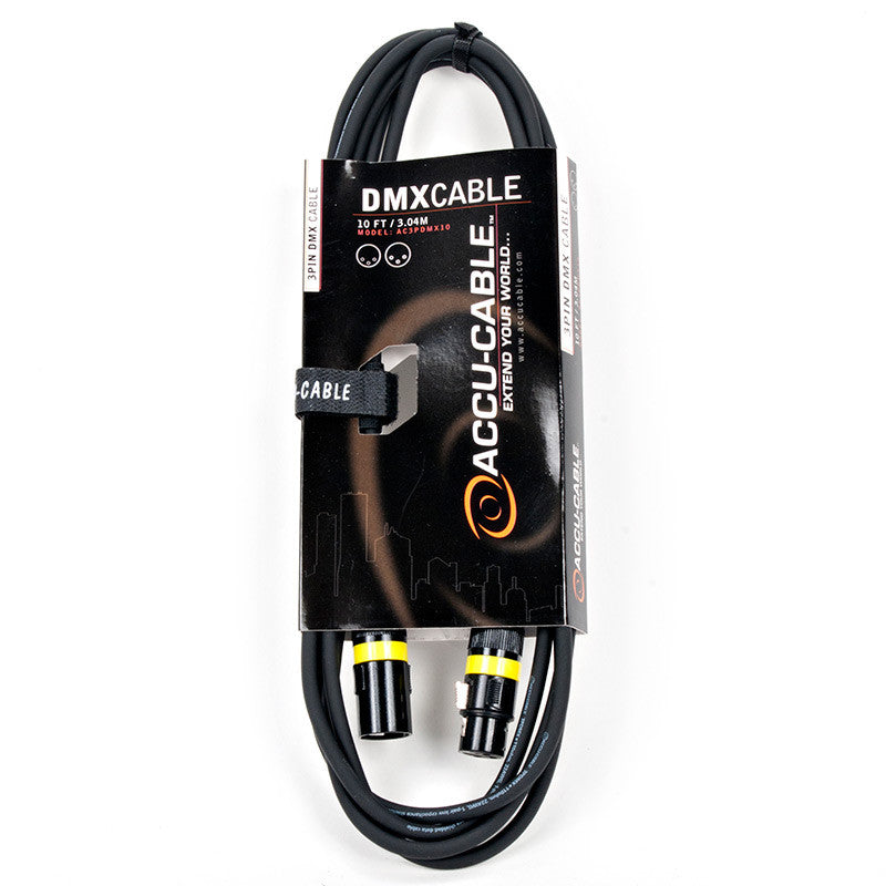 Accu-Cable Standard 3-Pin DMX Cable 10 Feet