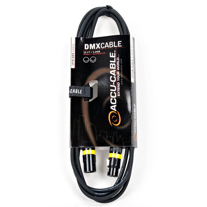 Accu-Cable Standard 3-Pin DMX Cable 10 Feet