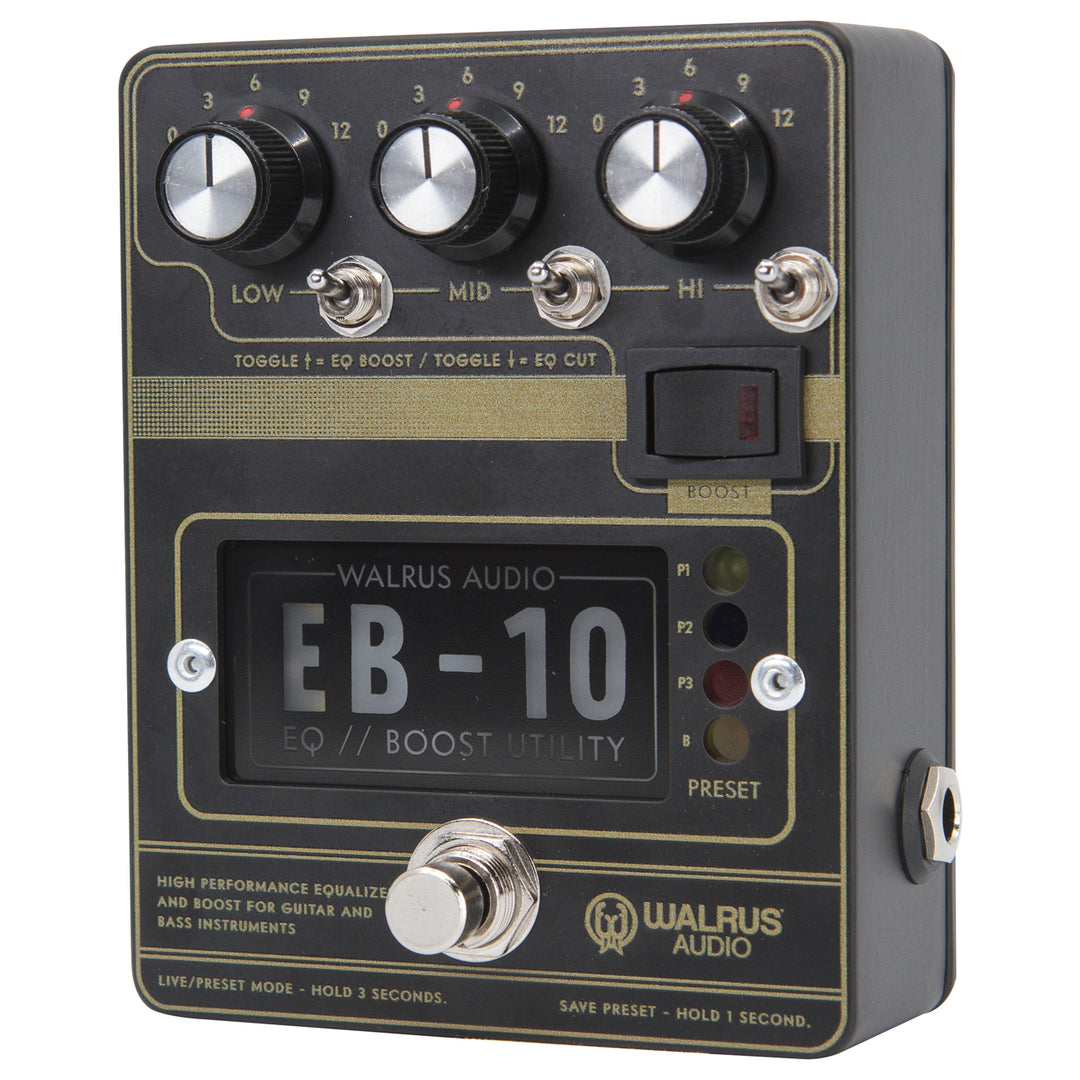 Walrus Audio EB-10 Preamp EQ Boost Guitar Effect Pedal - Black