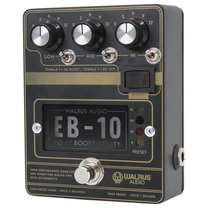 Walrus Audio EB-10 Preamp EQ Boost Guitar Effect Pedal - Black