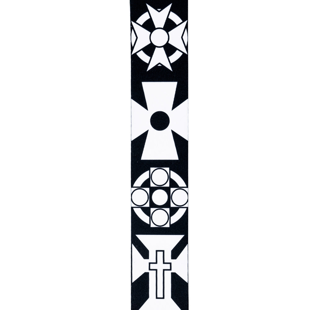 D'Addario Joe Satriani Polyester Swivel Guitar Strap - Black and White